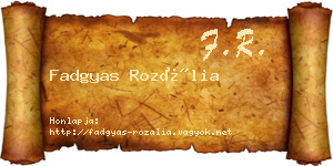 Fadgyas Rozália névjegykártya