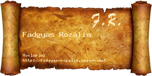 Fadgyas Rozália névjegykártya