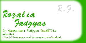 rozalia fadgyas business card